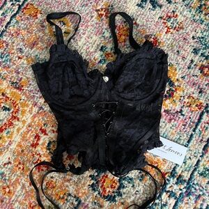 Elegant Black Lace Corset by For Love and Lemons